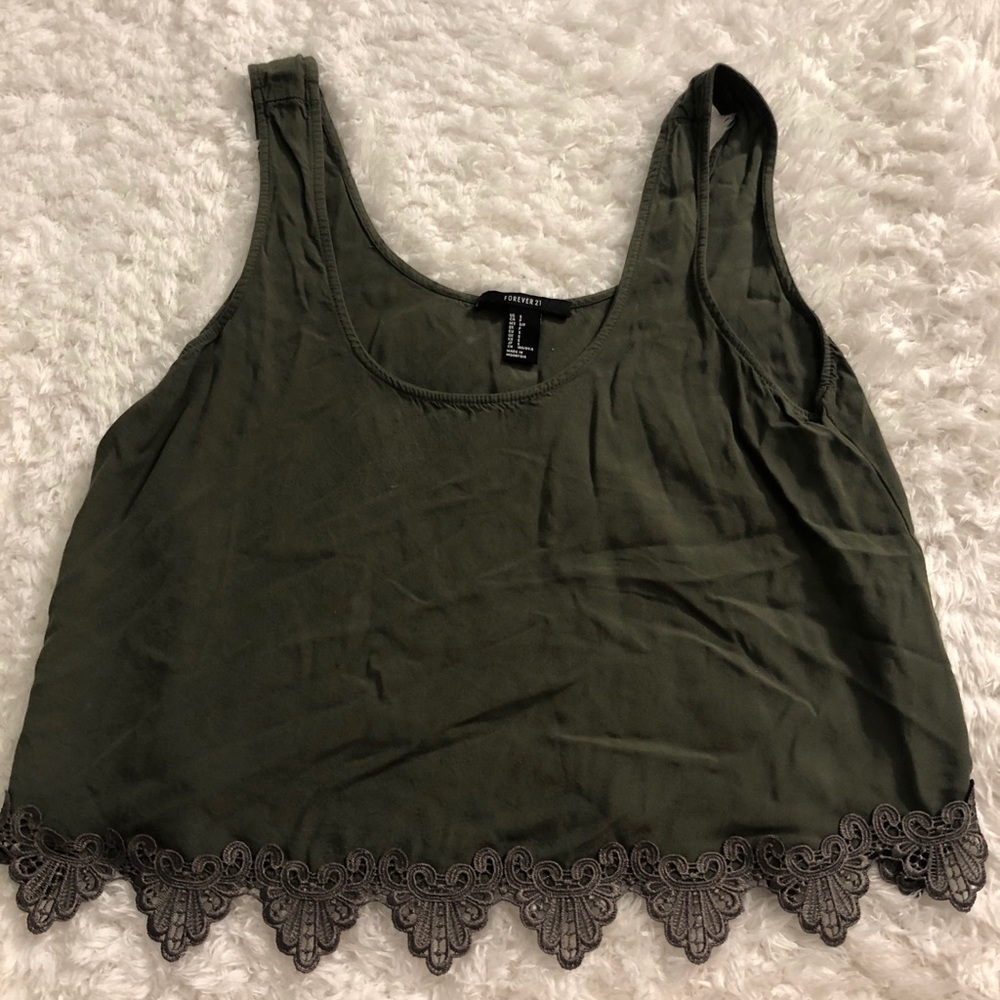 Green Flowy tank top